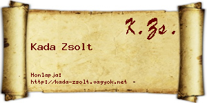 Kada Zsolt névjegykártya